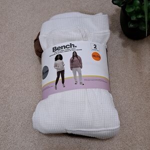 New! Bench Waffle Cargo Lounge Pants 2 Pack Women's XXL Cream Brown Casual
